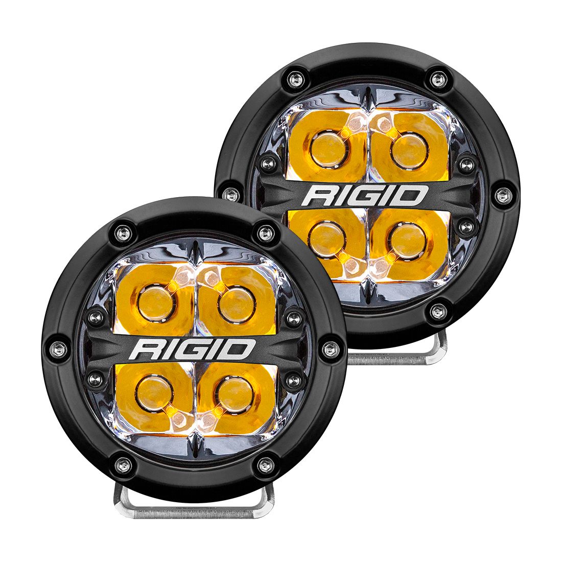 360 Series 4 Inch LED Spot Optic Amber Backlight (Pair)