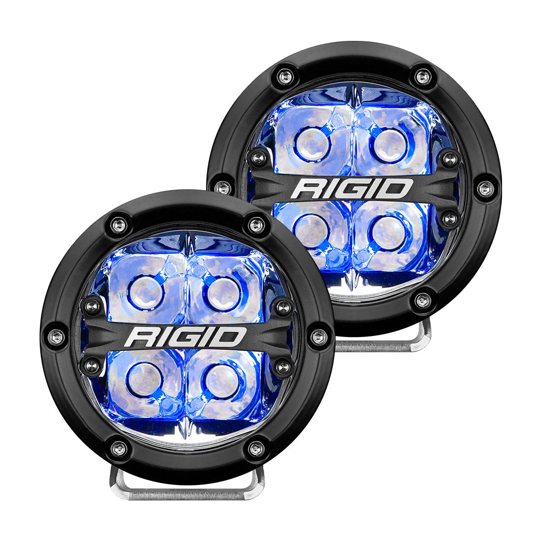 360 Series 4 Inch LED Spot Optic Blue Backlight (Pair)