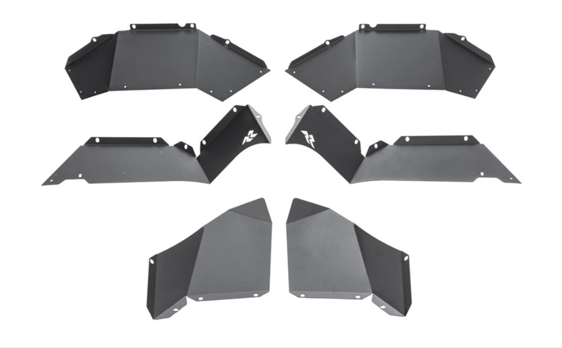 Rugged Ridge Rear Aluminum Inner Fender Liners - Black - JL