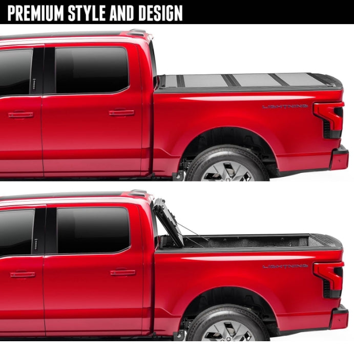 BAK BAKFlip MX4 Hard Folding Truck Bed Tonneau Cover | 448207RB | Fits 2009 - 2024 Dodge Ram w/RamBox 5' 7" Bed (67.4")