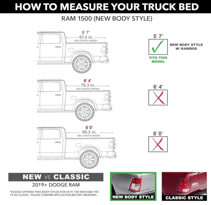 BAK Revolver X2 Hard Rolling Truck Bed Tonneau Cover | 39227RB | Fits 2019-2024 Dodge Ram 1500 w/RamBox, Fits with and Without Multi-Function (Split) Tailgate 5' 7" Bed (67.4")