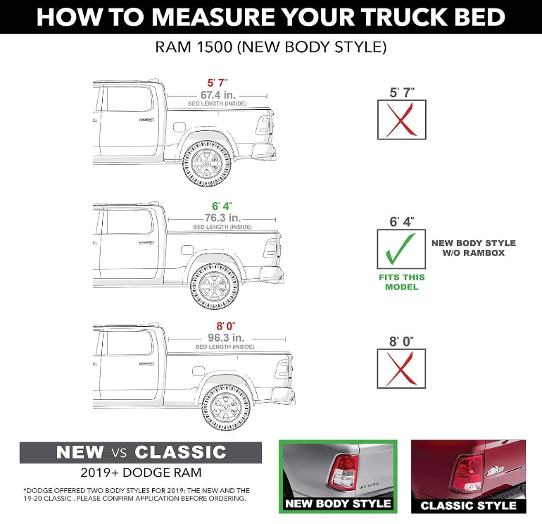 BAK Revolver X2 Hard Rolling Truck Bed Tonneau Cover | 39223 | Fits 2019 - 2024 Dodge Ram 1500, Does Not Fit w/ Multi-Function (Split) Tailgate 6' 4" Bed (76.3")