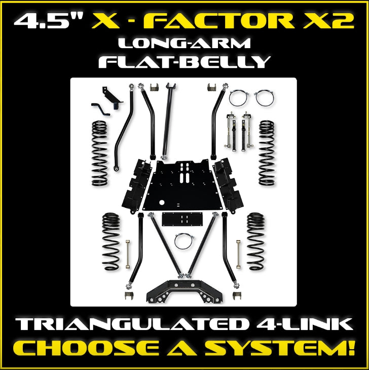 Jeep TJ 4.5" X-Factor X2 Flat Belly Long Arm System