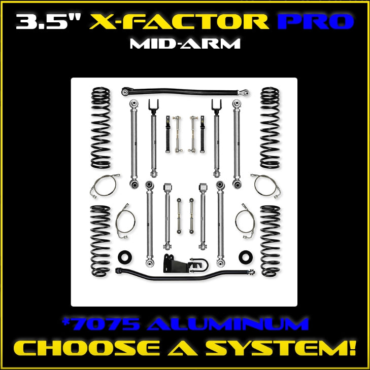 Jeep JK (2 DR) 3.5" X-Factor PRO Mid-arm System