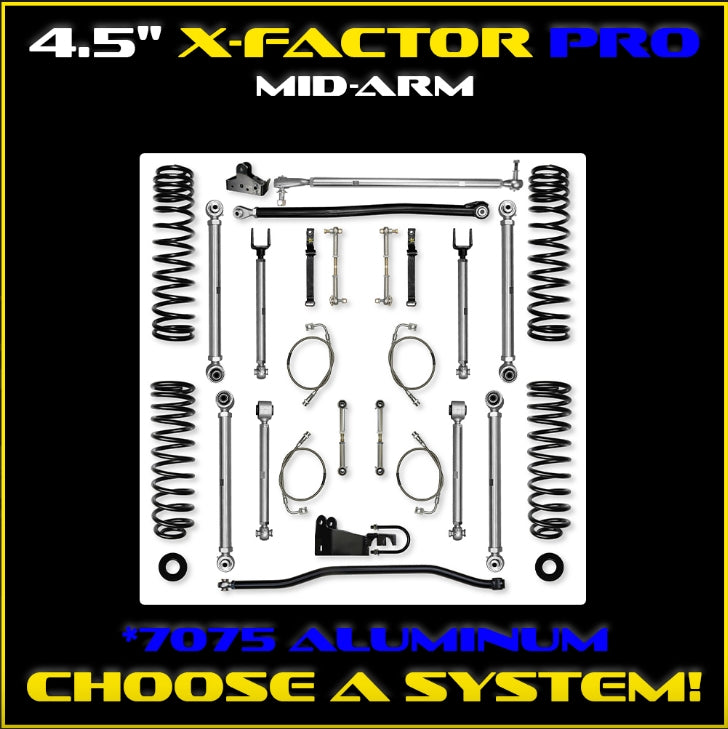 Jeep JK (2DR) 4.5" X-Factor PRO Mid-arm System