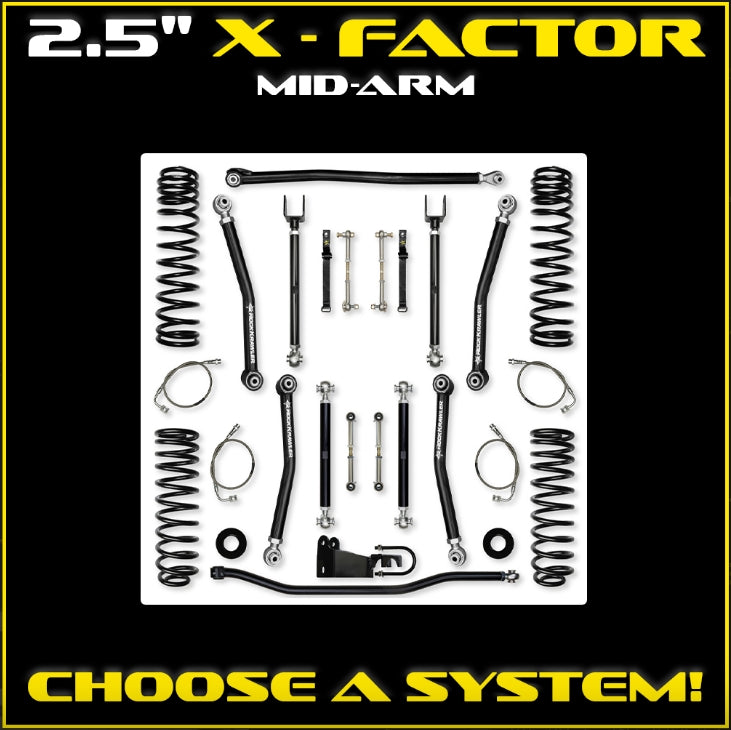 Jeep JK (2DR) 2.5" X-Factor Mid-arm System
