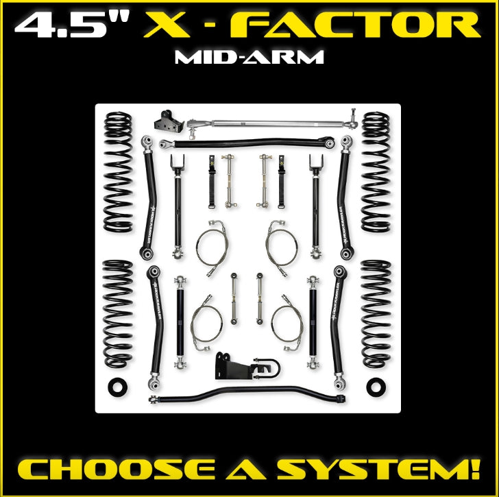 Jeep JK (2DR) 4.5" X-Factor Mid-arm System