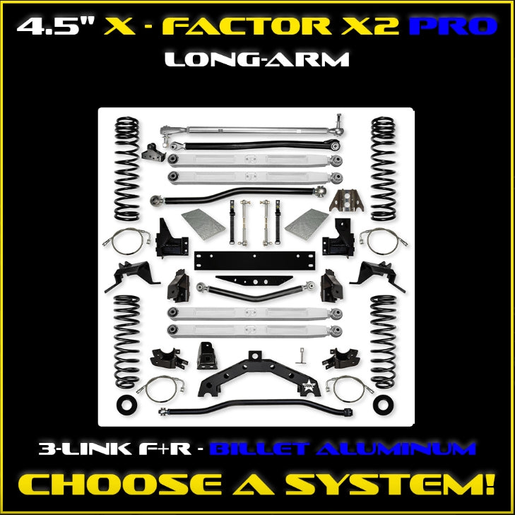 Jeep JK (2DR) 4.5" X - Factor X2 PRO Long-Arm System