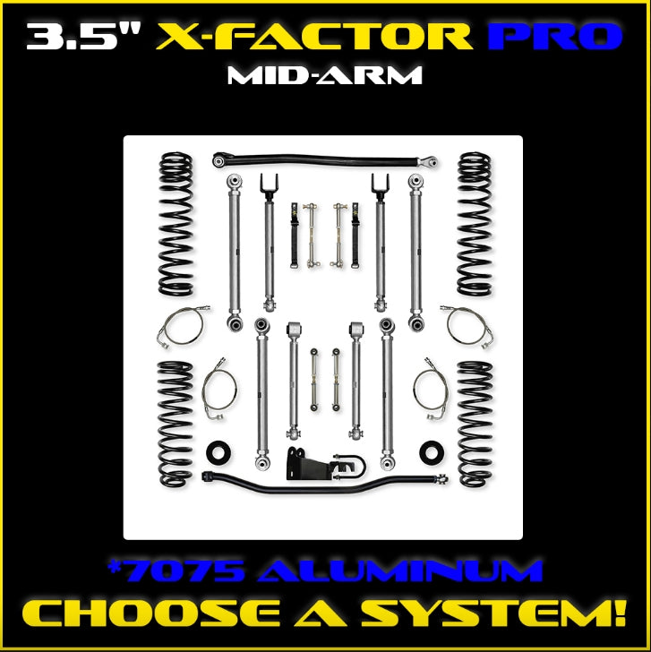 Jeep JKU (4DR) 3.5" X-Factor PRO Mid-arm System