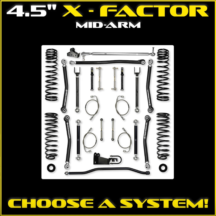 Jeep JKU (4DR) 4.5" X-Factor Mid-arm System