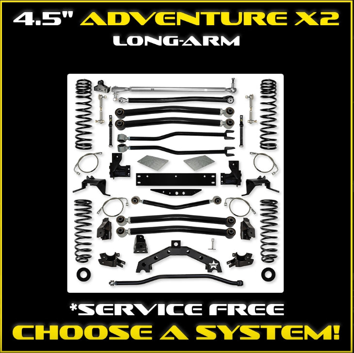 Jeep JKU (4DR) 4.5" Adventure - X2 Long-Arm System