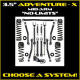 Jeep JL (2DR) 3.5" Adventure - X Mid-arm "No-Limits" System (RUBICON)
