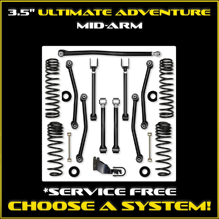 Jeep JL (2DR) 3.5" Ultimate Adventure Mid-arm System