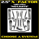 Jeep JL (2DR) 2.5" X-Factor Mid-arm "No-Limits" System (RUBICON)