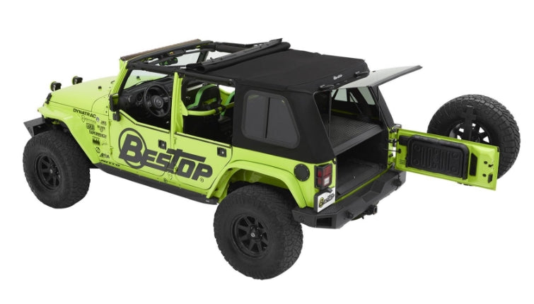 Bestop Trektop Pro Hybrid Slantback Twill Soft Top, Black - JKU 4DR