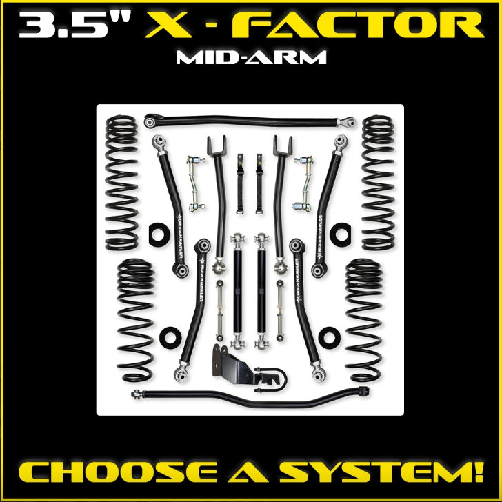 Jeep JL (2DR) 3.5" X-Factor Mid-arm System (SPORT/SAHARA)