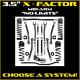 Jeep JL (2DR) 3.5" X-Factor Mid-arm "No-Limits" System (RUBICON)