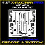 Jeep JL (2DR) 4.5" X-Factor PRO Mid-arm "No-Limits" System (RUBICON)