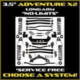 Jeep JL (2DR) 3.5" Adventure - X2 "No-Limits" Long-Arm System (RUBICON)