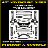 Jeep JL (2DR) 4.5" Adventure - X PRO "No-Limits" Long-Arm System (RUBICON)