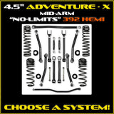 Jeep JLU (4DR) 4.5" Adventure - X 392 Mid-arm "No-Limits" System (RUBICON)