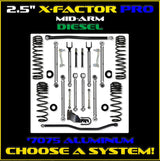 Jeep JLU (4DR) 2.5" Diesel X-Factor PRO Mid-arm System (SPORT/SAHARA)