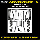 Jeep JT Gladiator 3.0" Adventure - X "No-Limits" Mid-Arm System (RUBICON)
