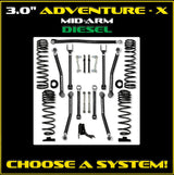 Jeep JT Gladiator 3.0" Adventure - X Diesel Mid-Arm System