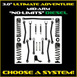 Jeep JT Gladiator 3.0" Ultimate Adventure Diesel "No-Limits" Mid-Arm System (RUBICON)