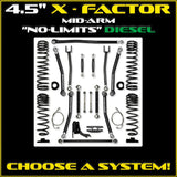 Jeep JT Gladiator 4.5" X-Factor "No Limits" Diesel Mid-Arm System (RUBICON)