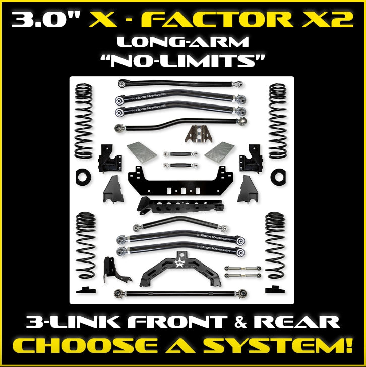 Jeep JT Gladiator 3.0" X-Factor X2 "No-Limits" Long-Arm System (RUBICON)