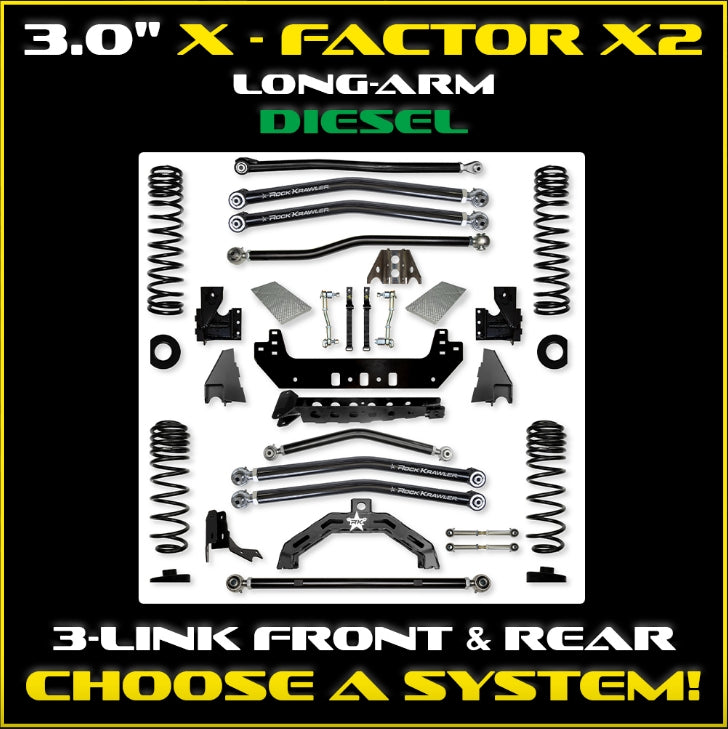 Jeep JT Gladiator 3.0" Diesel X-Factor X2 "No-Limits" Long-Arm System (RUBICON)