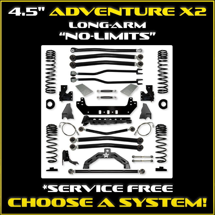 Jeep JT Gladiator 4.5" Adventure X2 "No-Limits" Long-Arm System (RUBICON)