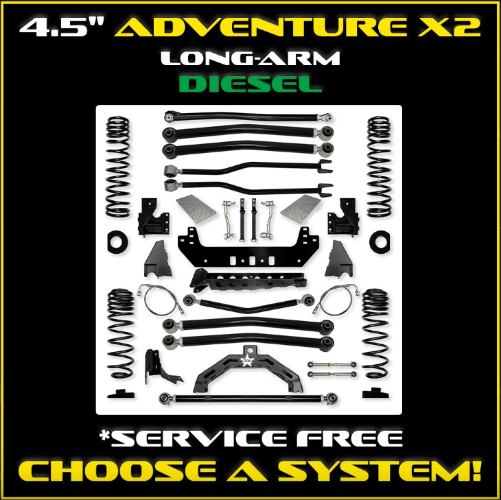 Jeep JT Gladiator  4.5" Adventure X2 Diesel Long-Arm System