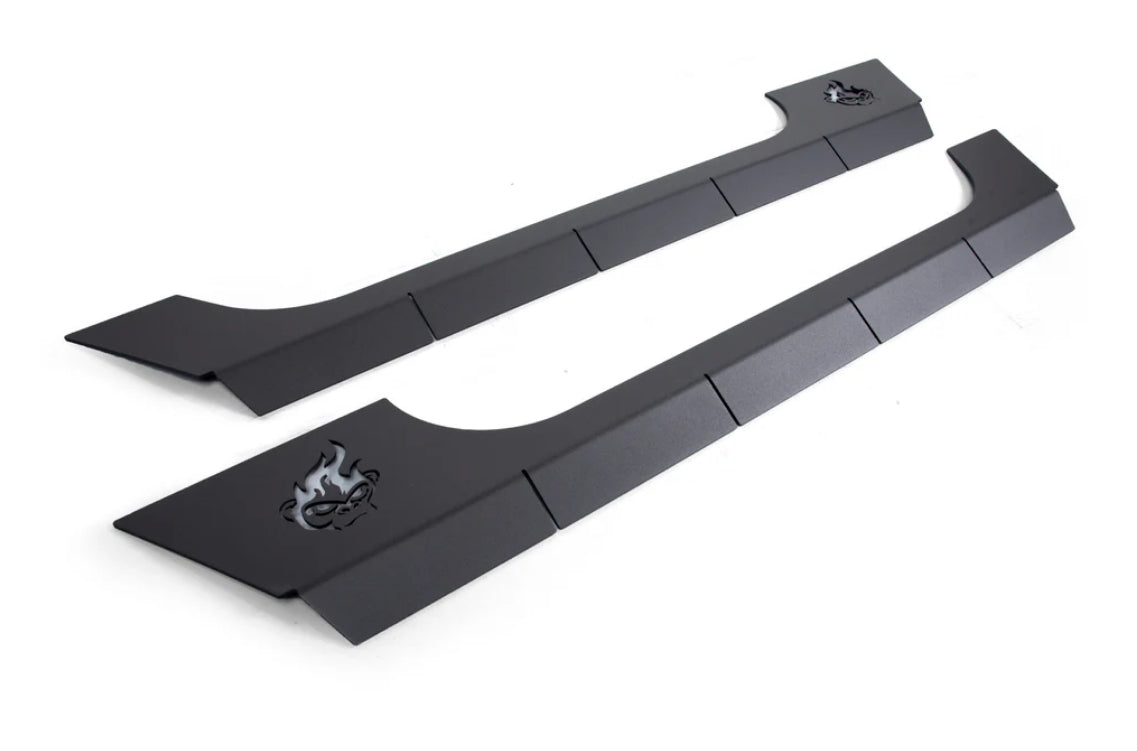 Crawltek Rocker Cladding - Aluminum - JK 2DR - Black