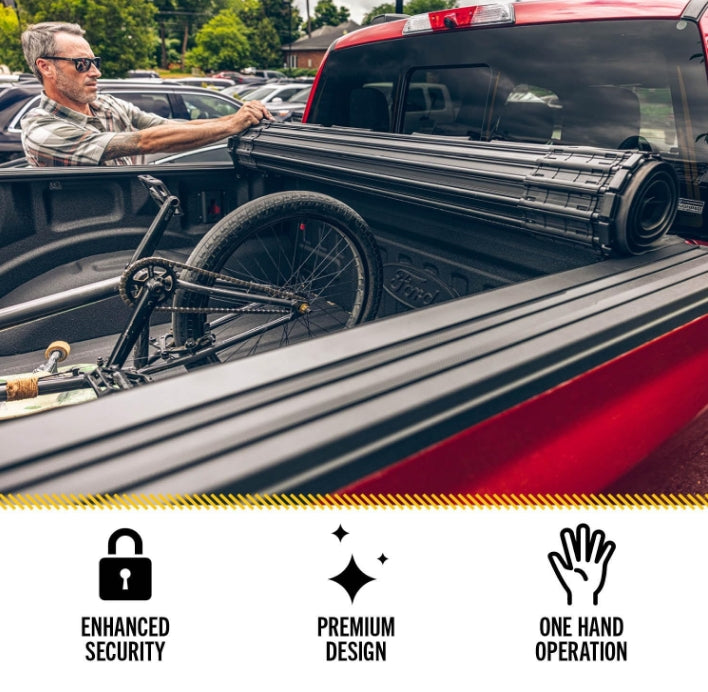 BAK Revolver X4s Hard Rolling Truck Bed Tonneau Cover | 80132 | Fits 2019 - 2024 Chevy/GMC Silverado/Sierra 1500, works w/ MultiPro/Flex tailgate 8' 2" Bed (98.2")