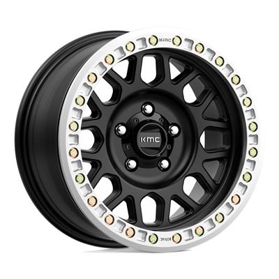 KMC Wheels KM234 Grenade Desert Beadlock Wheel, 17x8.5 8x6.5 - Satin Black (0mm)