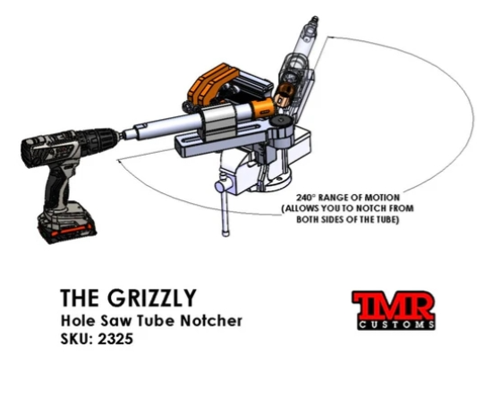 TMR Customs THE GRIZZLY Hole Saw Tube Notcher